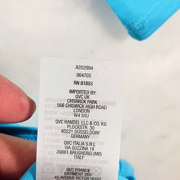 H by HALSTON Essentials Turquois   Crew Neck 3/4 Sleeve Tee Size M - Picture 7 of 8